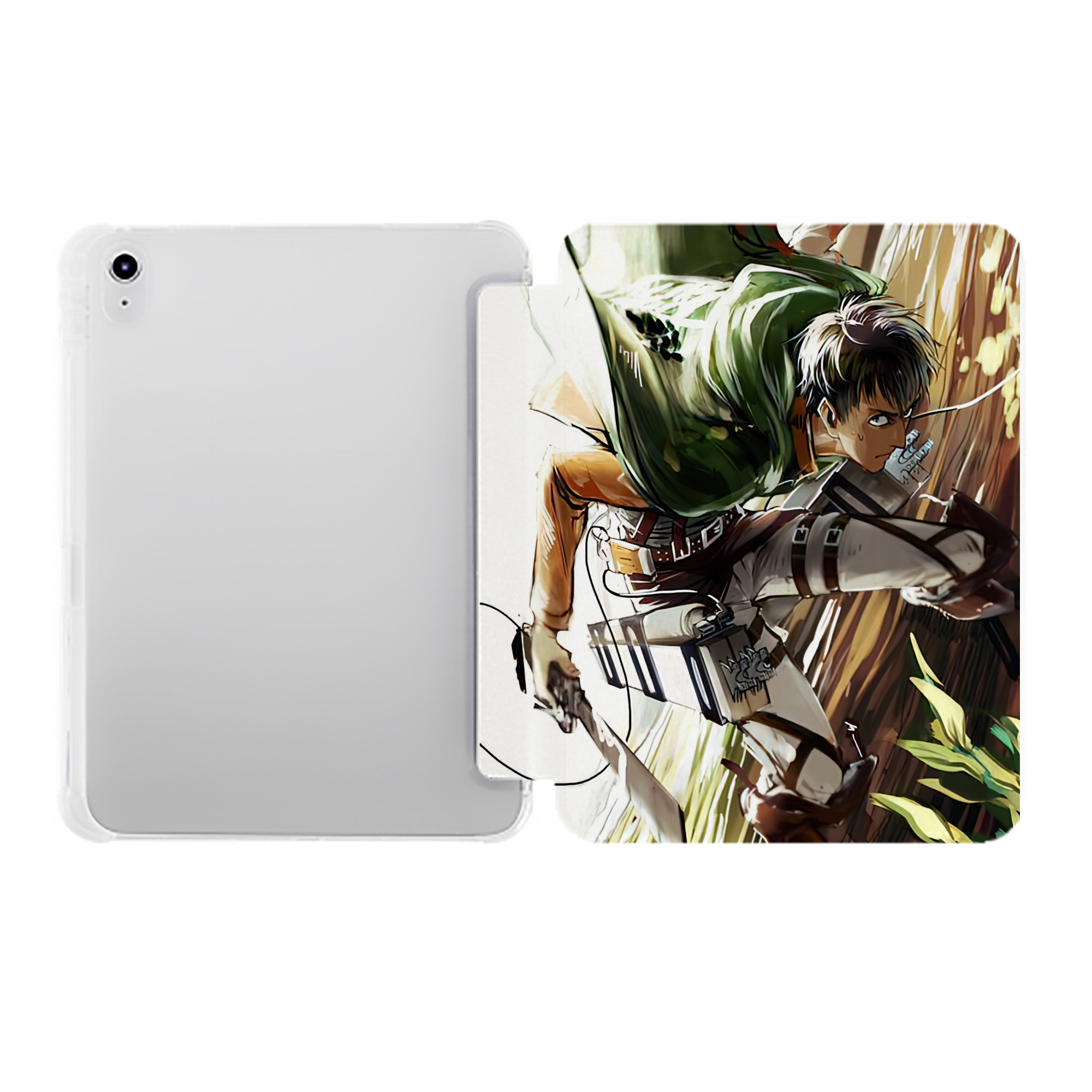 （画像用） 進撃の巨人 Attack on Titan IPad ケース ペン収納付き 三つ折りスタンド PUレザー×シリコン 対応機種9.5/10.5/10.9インチ